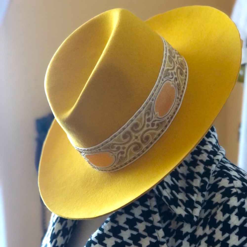 Mustard Olive & Pique FedoraHat